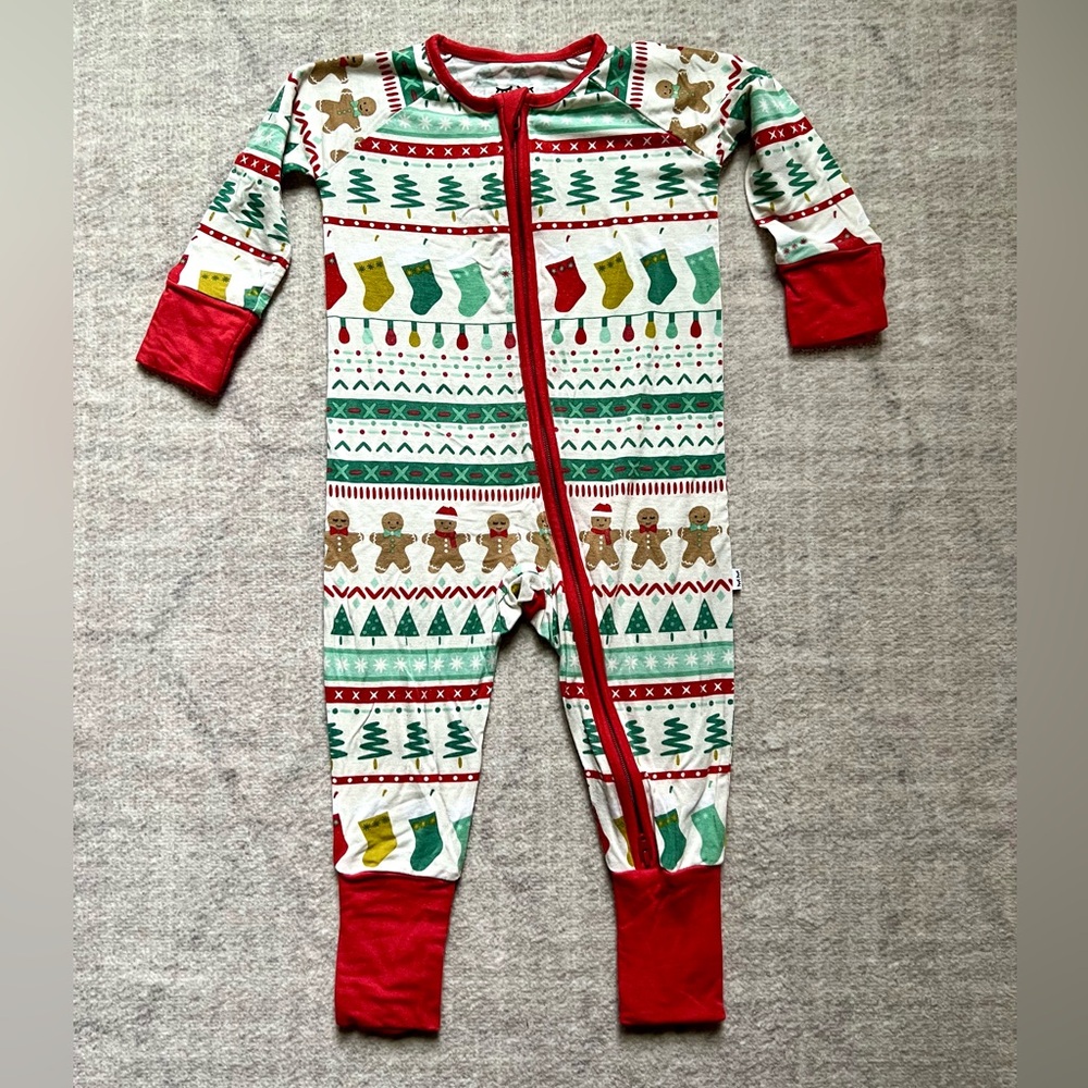 Little Sleepies Fair Isle Christmas Bamboo Zippy Pajamas (3-6 months)